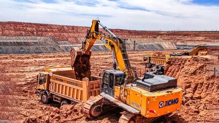 Heavy mining equipment on site