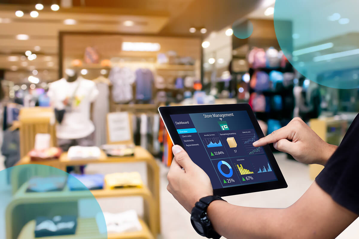 Customer shopping in a retail store